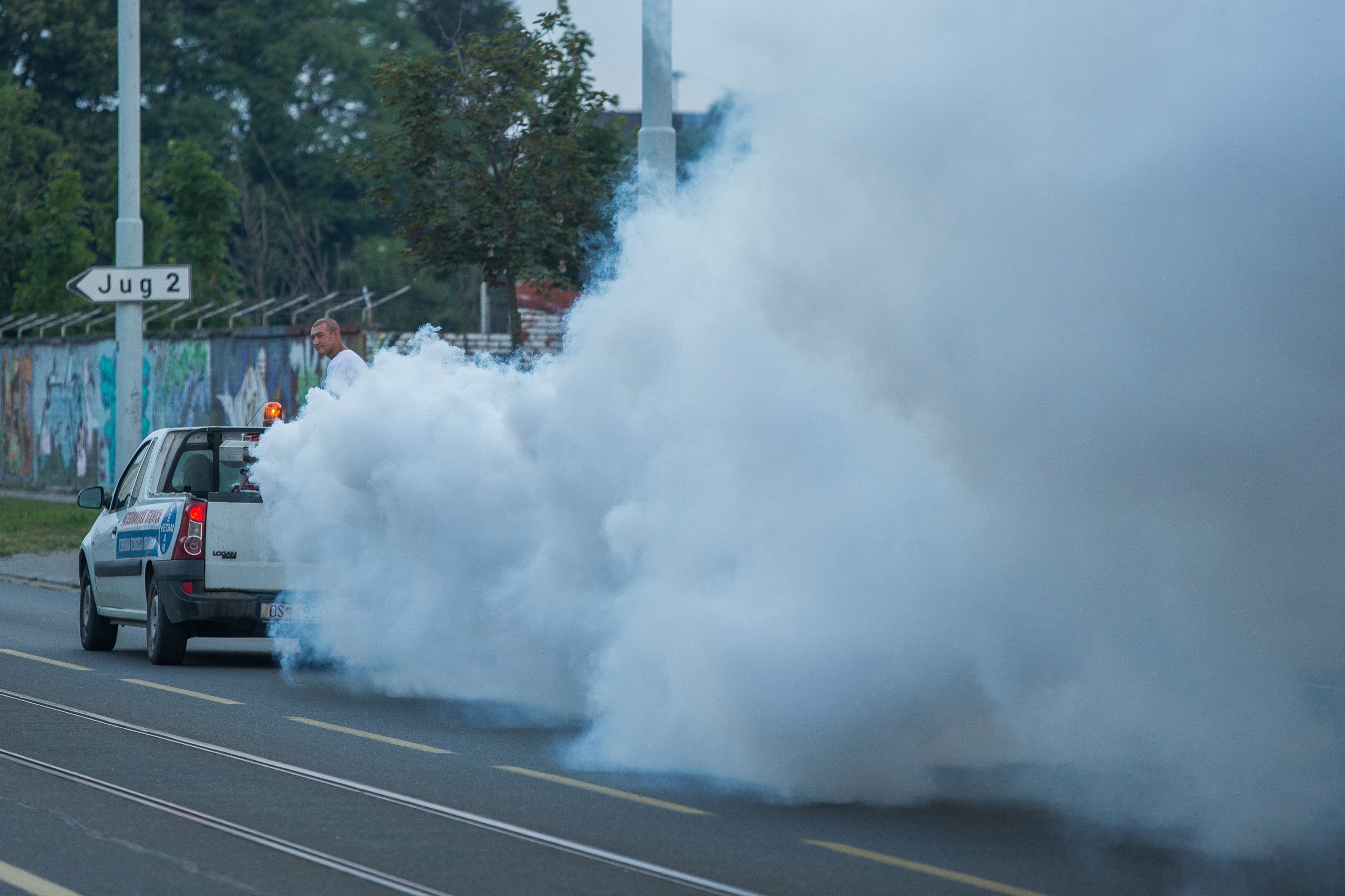 19.06.2019., Osijek - Zaprasivanje komaraca na osjeckim ulicama. Photo: Davor Javorovic/PIXSELL