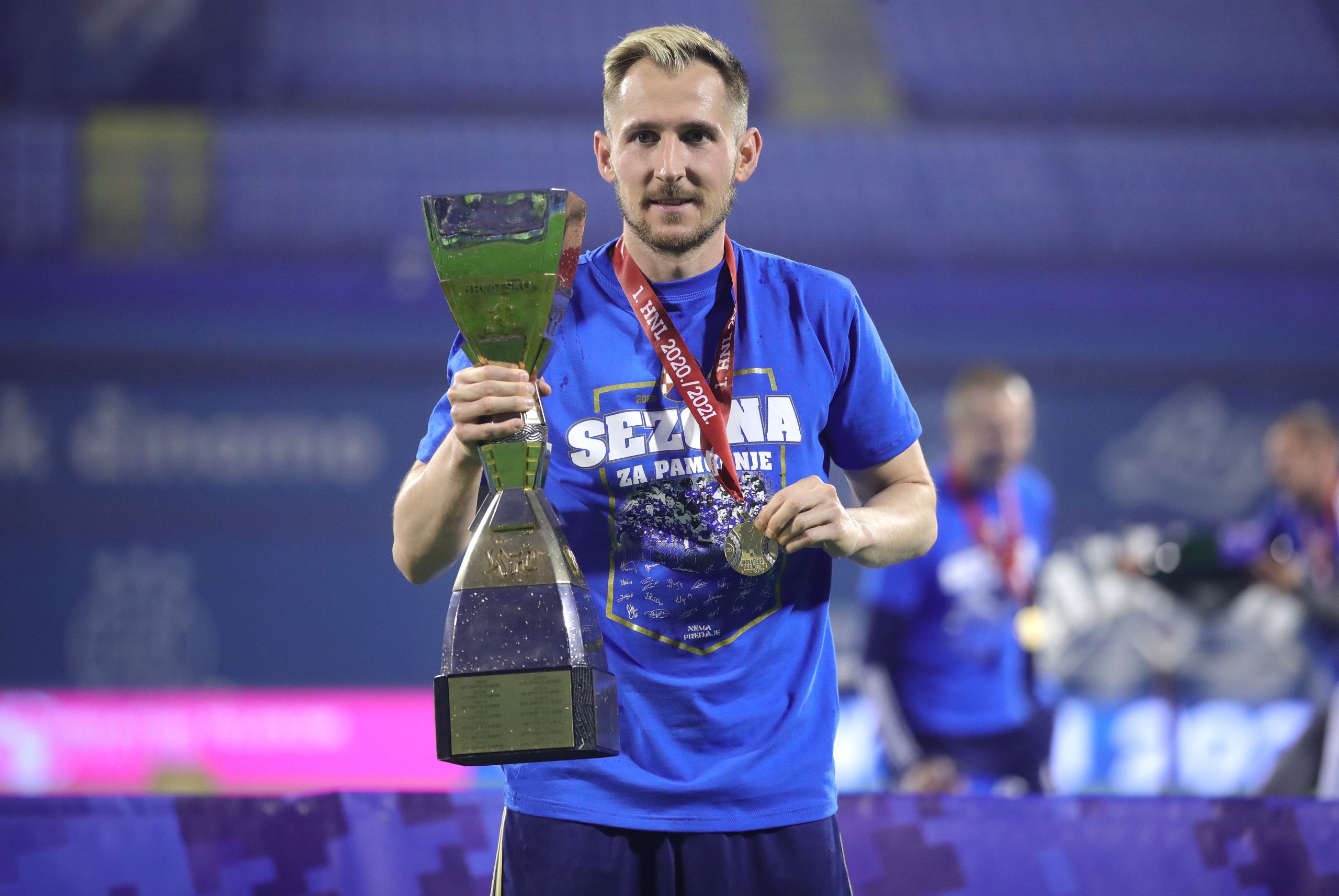 22.05.2021., Zagreb - Hrvatski Telekom Prva liga, 36. kolo, GNK Dinamo - NK Sibenik. Slavlje nogometasa Dnama nakon utakmice. Izet Hajrovic. Photo: Sanjin Strukic/PIXSELL