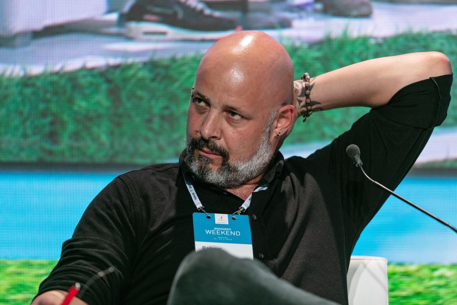 Rovinj: Weekend media festival, Mediji - čuvari demokracije ili sluge interesa i kapitala?  22. 09. 2018., Rovinj - 11. Weekend media festival, Mediji - cuvari demokracije ili sluge interesa i kapitala? 
Robert Frank Glas Istre, glavni urednik
Photo: Danijel Berkovic/PIXSELL
