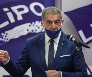 23.03.2021.,Zagreb,u zagrebackom hotelu Antunovic, predsjednik stranke LiPO dr. Darko Milinovic i zamjenik stranke Ante Dabo  odrzali tiskovnu konferenciju s temom Imamo vrlo vazna pitanja za Predsjednika vlade Andreja Plenkovica.
Photo: Robert Anic/PIXSELL