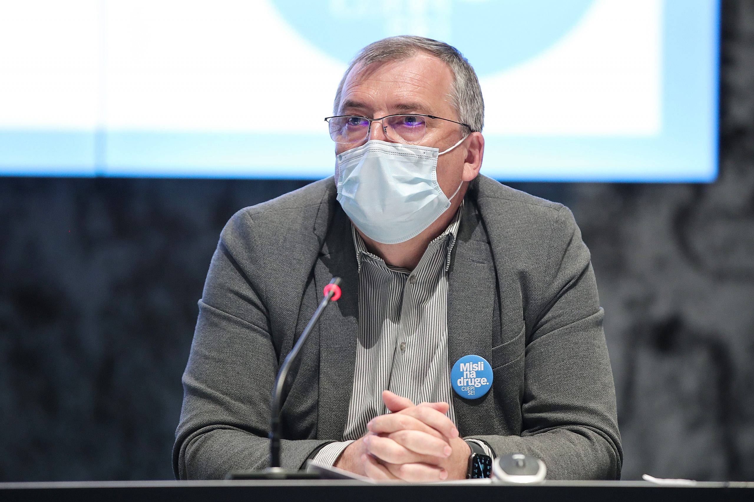 23.4.2021., Zagreb - Konferencija za medije Nacionalnog stozera civilne zastite oko koronavirusa odrzana je u NSK. Krunoslav Capak. 
Photo: Goran Stanzl/PIXSELL
