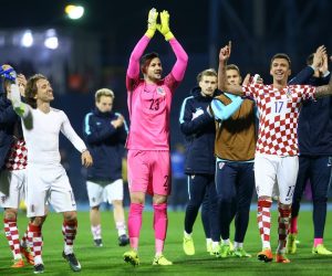 24.03.2017., Zagreb - Kvalifikacijska nogometna utakmica za Svjetsko nogometno prvenstvo 2018., Hrvatska - Ukrajina. Luka Modric, Danijel Subasic, Mario Mandzukic.
Photo: Slavko Midzor/PIXSELL