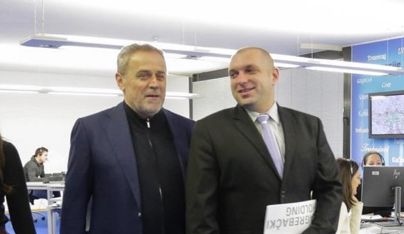 24.11.2017., Zagreb - U pozivnom centru Zagrebackog holdinga predstavljene su dodatne informacijske usluge i komunikacijske platforme koje uvode Zagrebacki holding i Grad Zagreb. Gradonacelnik Milan Bandic, Ana Stojic Deban, Tomislav Juric. 
Photo: Luka Stanzl/PIXSELL
