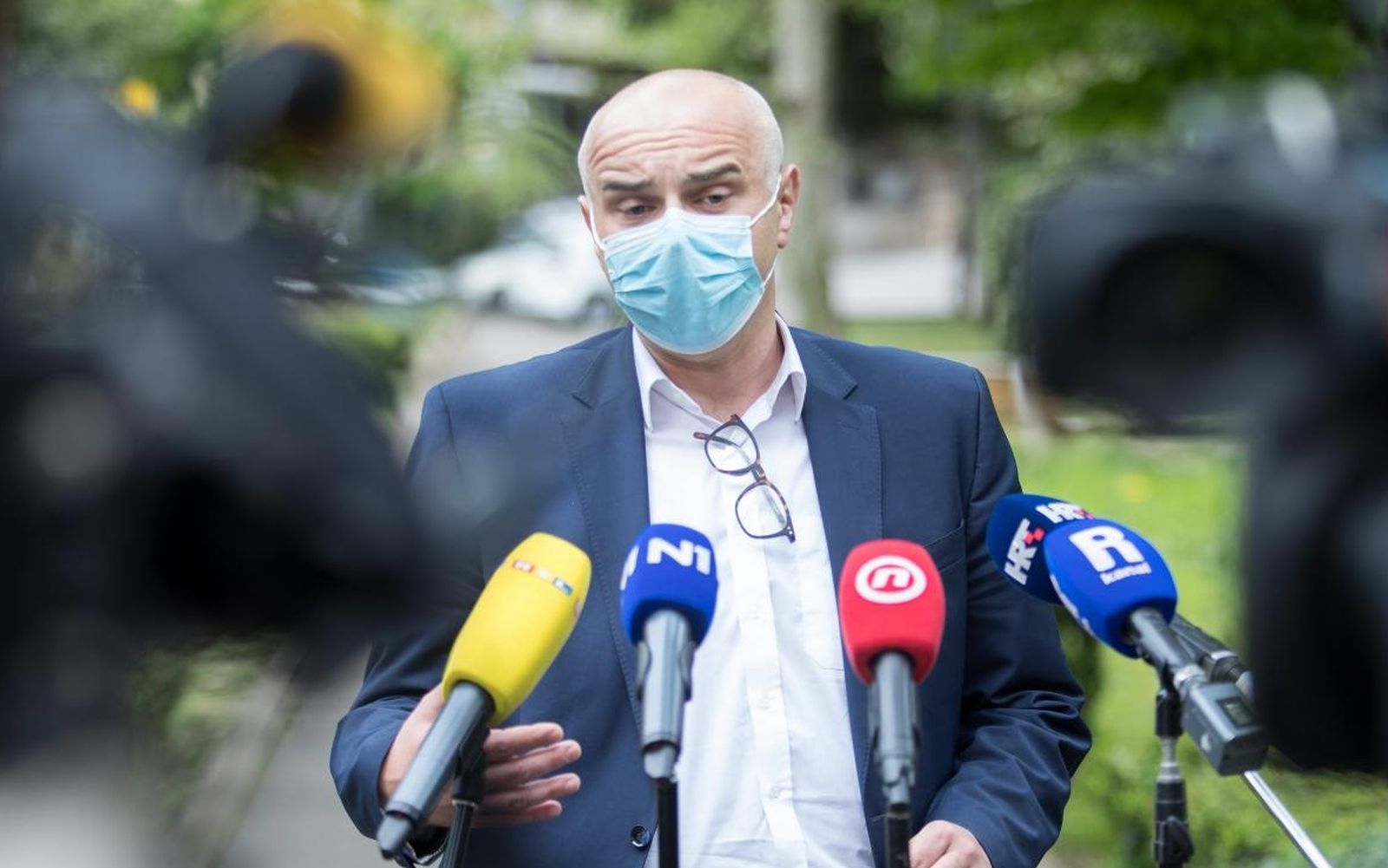 26.04.2021., Rijeka - Ravnatelj KBC-a Rijeka Alen Ruzic dao je izjavu o slucaju dr. Leonarda Bressana koji je izazvao interes javnosti jer se dr. Bressan nakon cijepljenja u KBC-u Rijeka uspio prijaviti putem aplikacije u sustav Cijepise. Photo: Nel PavleticPIXSELL