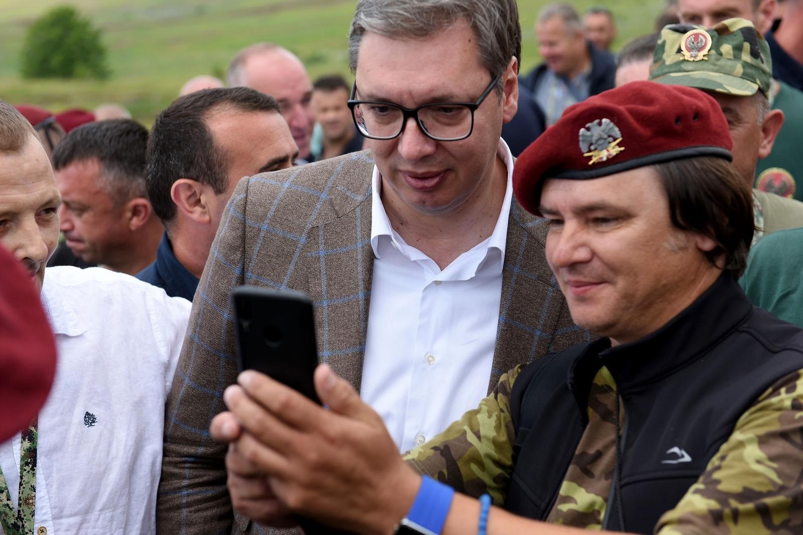 27, June, 2021, Pester - Units of the Army, Air Force and Air Defense, 72nd Brigade for Special Operations and 63rd Parachute Brigade are conducting a joint tactical exercise with combat shooting "Lightning Strike 2021" at the Temporary Range Pester on the topic "Strengthened tactical group in conducting an offensive operation". Aleksandar Vucic. Photo: B.P./ATAImages

27, jun, 2021, Pester - Jedinice Kopnene Vojske, Ratnog vazduhoplovstva i protivvazduhoplovne odbrane, 72. brigade za specijalne operacije i 63. padobranske brigade izvode zdruzenu takticku vezbu sa bojevim gadjanjem "Munjeviti udar 2021" na Privremenom poligonu Pester po temi "Ojacana takticka grupa u izvodjenju napadne operacije" . Photo: B.P./ATAImages