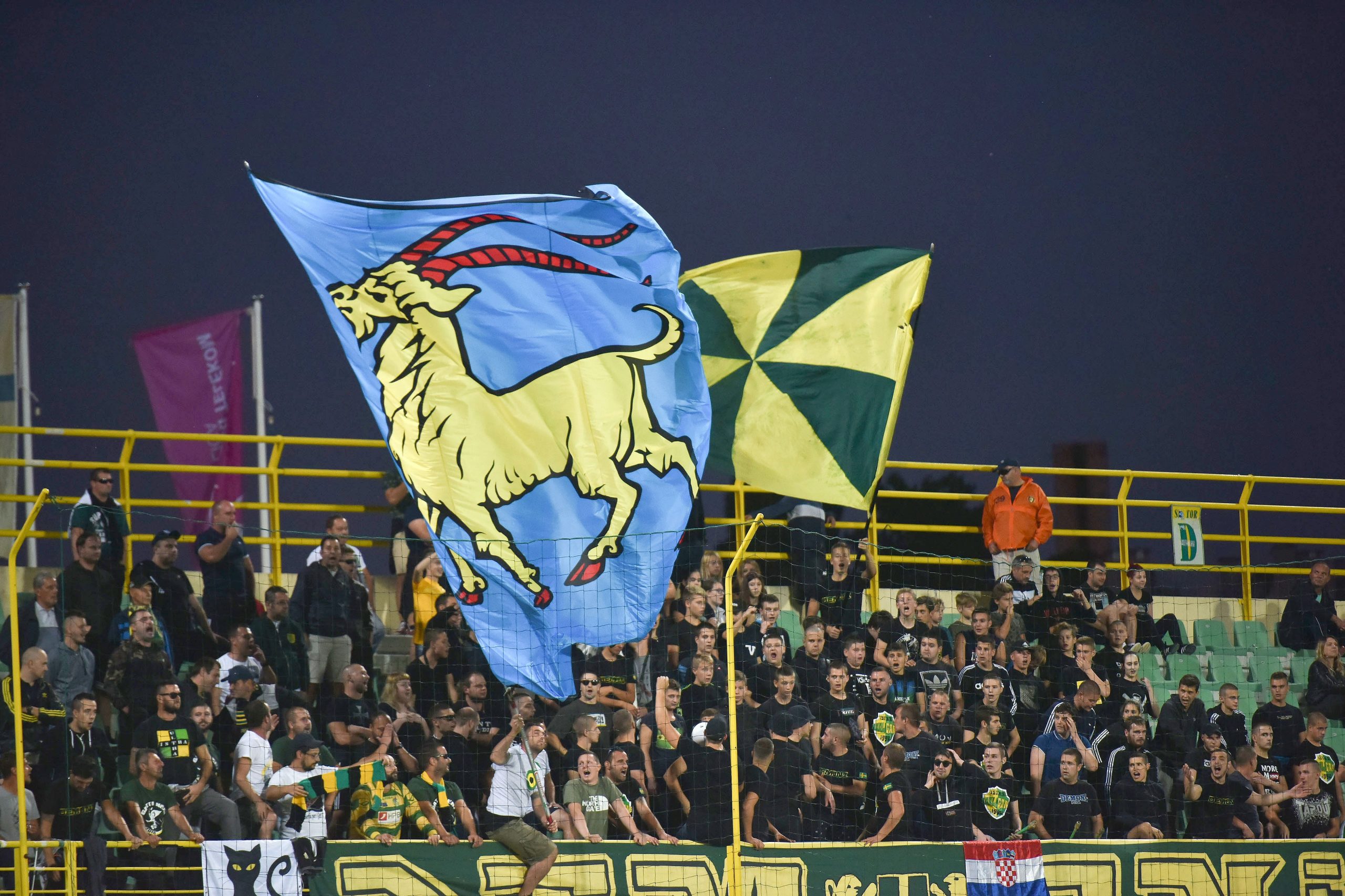 29.09.2019., stadion Aldo Drosina, Pula - Hrvatski Telekom Prva liga, 10. kolo, NK Istra 1961 - HNK Hajduk. Navijaci Istre, Demoni. Photo: Dusko Marusic/PIXSELL