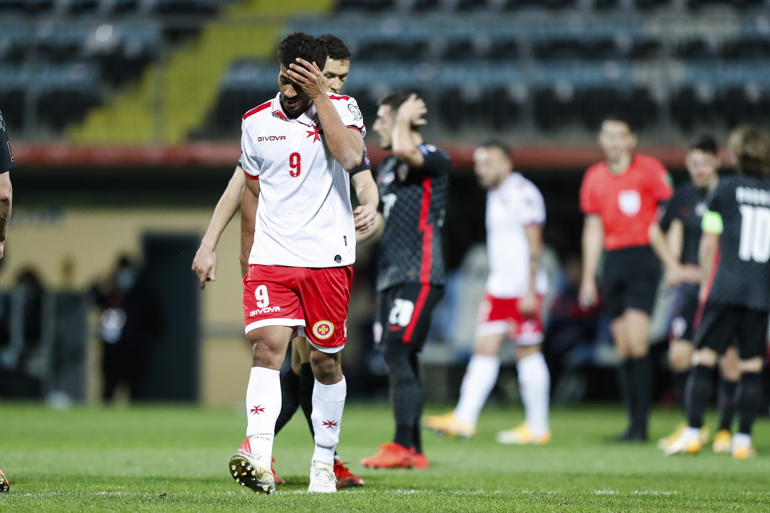 30.03.2021., stadion HNK Rijeka, Rijeka - Kvalifikacije za FIFA Svjetsko prvenstvo u Katru 2022., skupina H, 3. kolo, Hrvatska - Malta. Kyrian Nwoko. 
Photo: Slavko Midzor/PIXSELL
