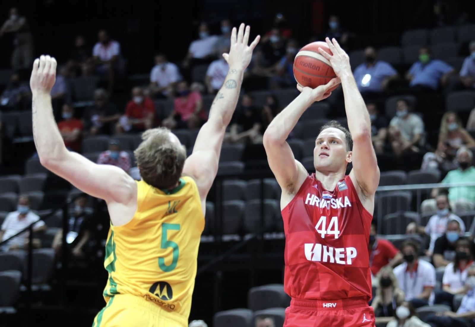 30.06.2021.,Split - Utakmica skupine B kosarkaskog kvalifikacijskog turnira za plasman na Olimpijske igre  izmedju Hrvatske i Brazila  u Spaladium areni.Bojan Bogdanovic 
Photo: Ivo Cagalj/PIXSELL