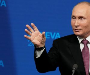 U.S.-Russia summit in Geneva Russian President Vladimir Putin gestures as he speaks during a news conference after his meeting with U.S President Joe Biden at Villa La Grange in Geneva, Switzerland June 16, 2021. Alexander Zemlianichenko/Pool via REUTERS POOL
