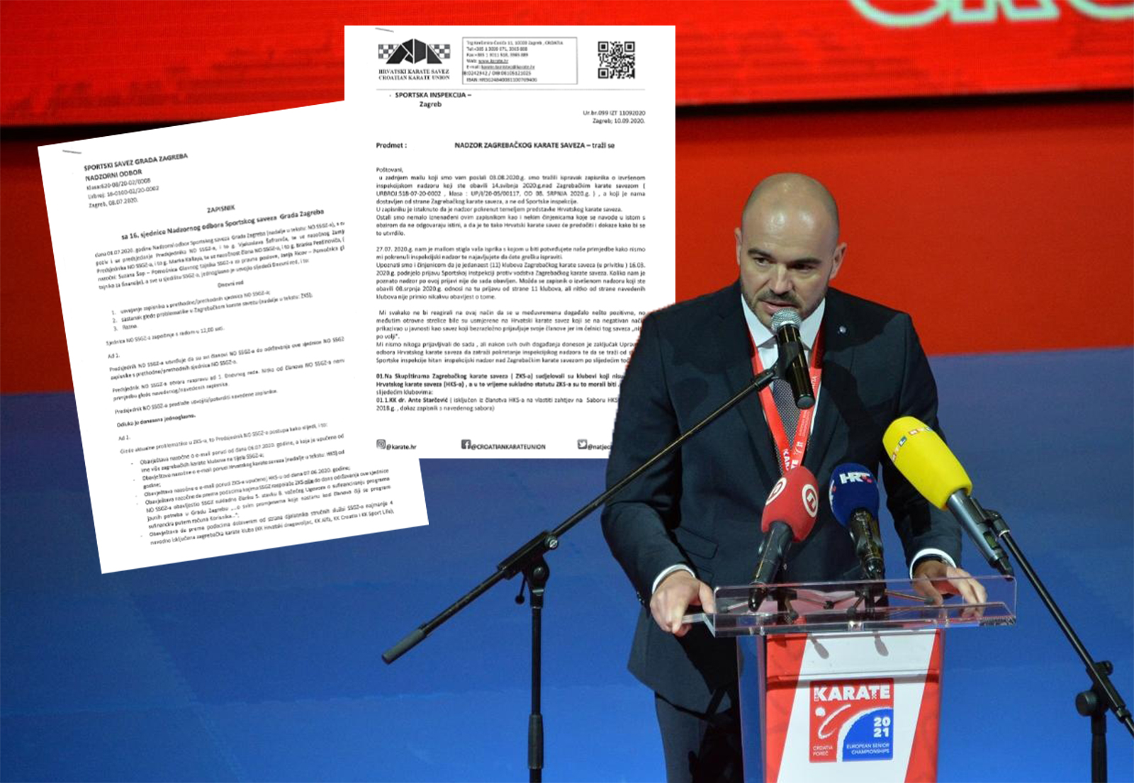 21.02.2021., Porec - Svecano otvorenje Europskog prvenstva u karateu. Davor Cipek, predsjednik Hrvatskog karate saveza.
Photo: Sasa Miljevic/PIXSELL