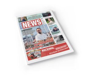 Magazine cover cut out on white Mockup