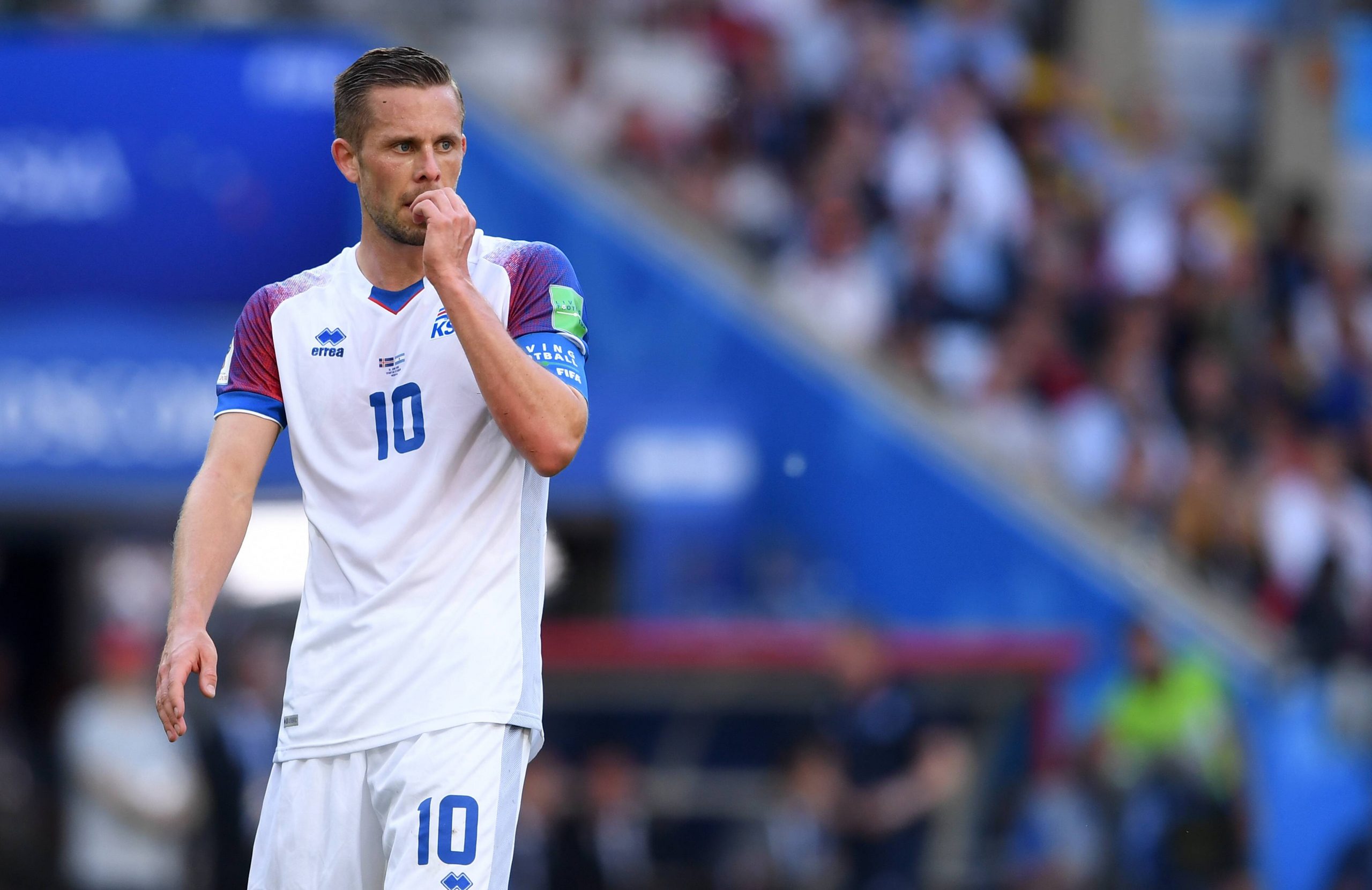 FUSSBALL WM 2018 Vorrunde Gruppe D Argentinien - Island 16.06.2018 Gylfi Sigurdsson (Island) *** FIFA World Cup 2018 Preliminary Group D Argentina Iceland 16 06 2018 Gylfi Sigurdsson Iceland PUBLICATIONxNOTxINxAUTxSUIxITA