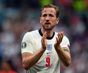 epa09311662 Harry Kane of England reacts after winning the UEFA EURO 2020 round of 16 soccer match between England and Germany in London, Britain, 29 June 2021.  EPA/Andy Rain / POOL (RESTRICTIONS: For editorial news reporting purposes only. Images must appear as still images and must not emulate match action video footage. Photographs published in online publications shall have an interval of at least 20 seconds between the posting.)
