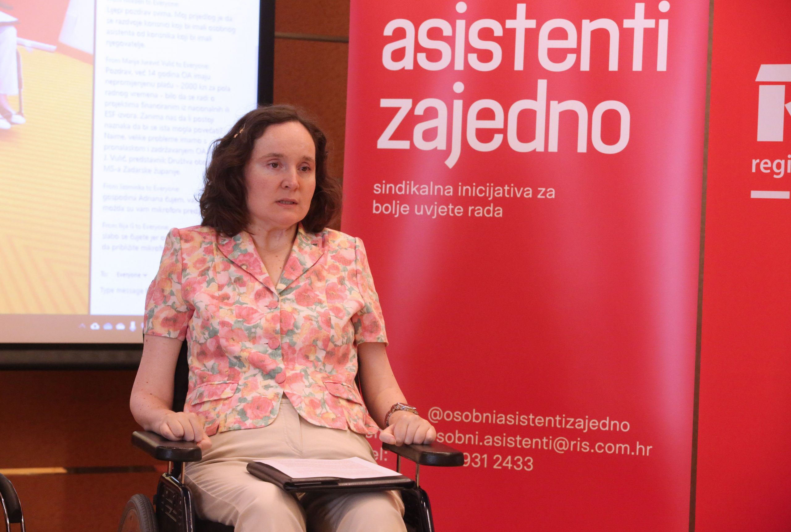 Zagreb, 06.07.2021. - U hotelu Dubrovmik Inicijativa Osobni asistenti zajedno organizirala je okrugli stol na temu stanja u sustavu osobne asistencije za osobe s invaliditetom. Osobni asistenti desna su ruka osobama s invaliditetom, jer potièu njihovu samostalnost i smanjuju ovisnost o obitelji i prijateljima, pomauæi im oko svakodnevnih ivotnih aktivnosti. Na fotografiji Ana Slonjak, pravobraniteljica za osobe s invaliditetom. foto HINA /Zvonimir KUHTIÆ/ zk