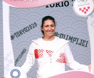 Zagreb, 12.07.2021 - Najveca skupina hrvatskih olimpijaca krenut ce u ponedjeljak put Tokija, a u zagrebackome hotelu Westin uprilicen je tradicionalni svecani ispracaj. Na slici hrvatska jedrilicarka Elena Vorobeva.
foto HINA/ Damir SENCAR/ ds