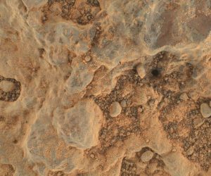 epa09356381 A handout picture made available by the National Aeronautics and Space Administration (NASA) shows a close-up view of a rock target nicknamed 'Foux', taken by NASA's Perseverance Mars rover using its WATSON (Wide Angle Topographic Sensor for Operations and eNgineering) camera, part of the SHERLOC instrument on the end of the rover's robotic arm, on Mars, 11 July 2021 (issued 21 July 2021), on the 139th Martian day, or sol, of the mission. The area within the camera is roughly 3.5 cm by 2.6 cm. A key objective for Perseverance's mission on Mars is astrobiology, including the search for signs of ancient microbial life. The rover will characterize the planet's geology and past climate, pave the way for human exploration of the Red Planet, and be the first mission to collect and cache Martian rock and regolith (broken rock and dust).  EPA/NASA/JPL-Caltech/MSSS HANDOUT  HANDOUT EDITORIAL USE ONLY/NO SALES