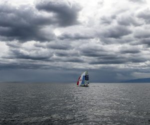epa09369796 Sime Fantela and Mihovil Fantela of Croatia compete in the 49er Men's Skiff during the Sailing events of the Tokyo 2020 Olympic Games in Enoshima, Japan, 27 July 2021.  EPA/OLIVIER HOSLET