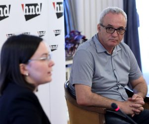 Zagreb, 28.07.2021. - Hrvatsko novinarsko drutvo (HND) predstavilo je istraivanje "Hrvatska - indikatori medijskih sloboda i sigurnosti novinara u 2020.". Na fotgrafiji autorica istraivanja Monika Kutri, predsjednik HND-a Hrvoje Zovko. foto HINA/ Lana SLIVAR DOMINIÆ/ lsd