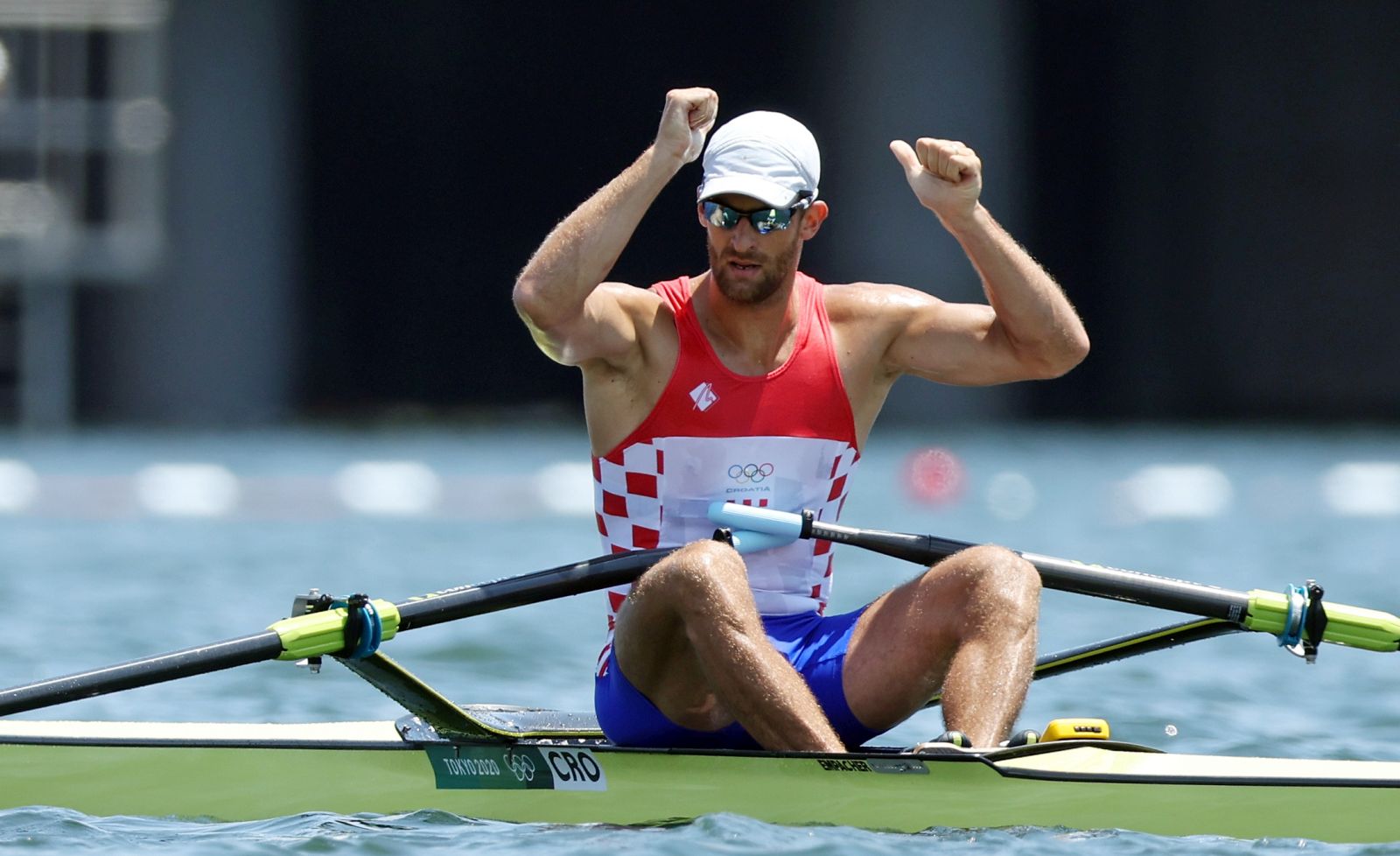 Tokio, 29.07.2021 - Hrvatski veslac Damir Martin drugim mjetom u utrci izborio je plasman u finale samanca na Olimpijskim igrama Tokio 2020.
foto HINA/ Damir SENCAR/ ds