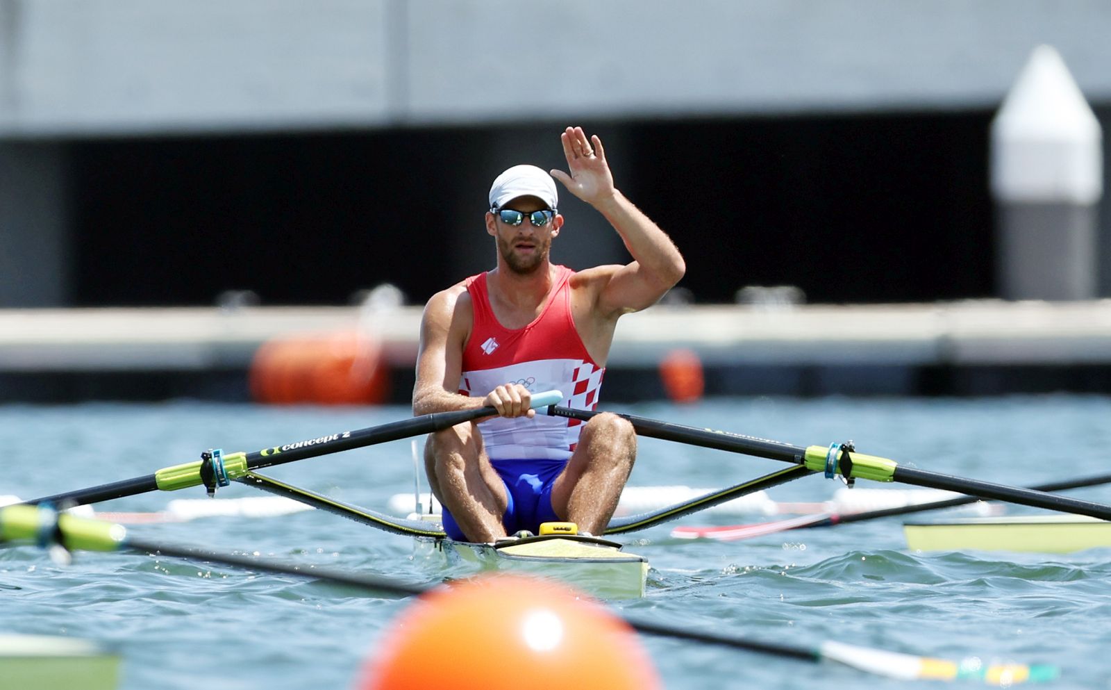 Tokio, 29.07.2021 - Hrvatski veslac Damir Martin drugim mjetom u utrci izborio je plasman u finale samanca na Olimpijskim igrama Tokio 2020.
foto HINA/ Damir SENCAR/ ds