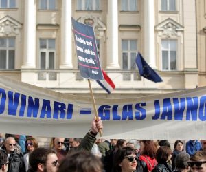 02.03.2019. , Zagreb - Hrvatsko novinarstvo drustvo organiziralo prosvjednu setnju Oteli ste medije,  novinarstvo ne damo!. 
Photo: Tomislav Miletic/PIXSELL