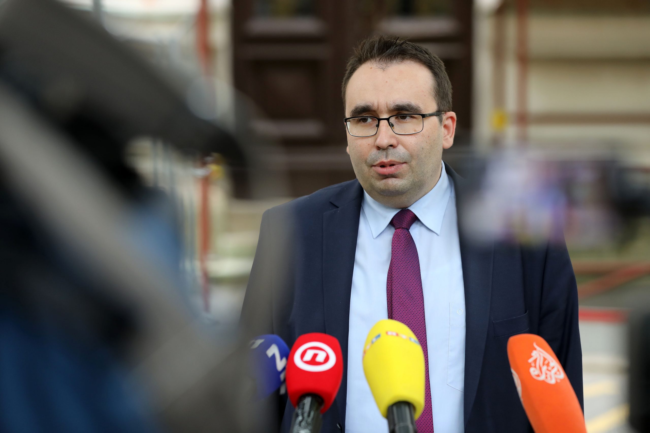 02.07.2021., Zagreb - Odvjetnici privedenih na saslusanje u Zupanijski sud vezano uz aferu oko Bandica dali izjave za okupljenje medije. Sven Miskovic. 
Photo: Jurica Galoic/PIXSELL