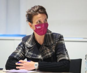02.12.2020., Zagreb - Konferencija za novinare predsjednice Sindikata hrvatskih ucitelja (SHU) Sanje Sprem, predsjednika Nezavisnog sindikata zaposlenih u srednjim skolama Hrvatske (NSZSSH) Branimira Mihalineca i glavne tajnice SHU-a Ane Tuskan. Govorit će o tri teme: Godina dana od najveceg strajka - je li doslo do pozitivnih pomaka u sustavu obrazovanja?, Problematika rada u uvjetima COVID-19, te Problematika (ne)ovisnog sudstva po pitanju tuzbi 6%. Ana Tuskan. 
Photo: Luka Stanzl/PIXSELL