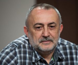 03.07.2017., Zagreb - Svecanost  povodom dodjele nagrade Broncani mikrofon Ljudevitu Grguricu Grgi u radijskome koncertnom studiju Zvonimir Bajsic na Hrvatskoj radioteleviziji. Ljudevit Grguric Grga osvojio je na svjetskom radijskom festivalu u New Yorku nagradu Broncani mikrofon za emisiju Gladne usi u kojoj je gostovao ugledni filmski producent Branko Lustig. Renato Kunic. 
Photo: Davor Puklavec/PIXSELL