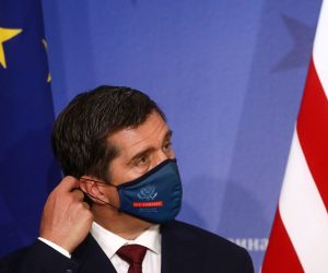 05.07.2021., Sarajevo, Bosna i Hercegovina - Konferencija za medije americkog izaslanika za Zapadni Balkan Matthewa Palmera i izvrsne direktorice za Zapadnu Europu, Zapadni Balkan, Tursku i Veliku Britaniju pri Europskoj sluzbi za vanjske poslove (EEAS) Angeline Eichhorst  nakon sastanka sa interresornom radnom grupom za izmjenu Izbornog zakonodavstva BiH. Eric Nelson
Photo: Armin Durgut/PIXSELL