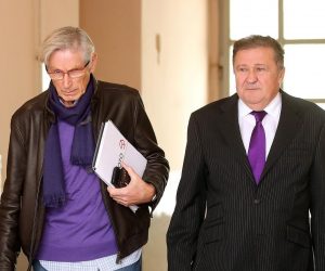 09.03.2020., Zagreb - Tomislav Horvatincic u pratnji odvjetnika Velimira Dosena odlazi sa Zupanijskog suda gdje je trazio odgodu odsluzenja zatvorske kazne. Photo: Goran Stanzl/PIXSELL