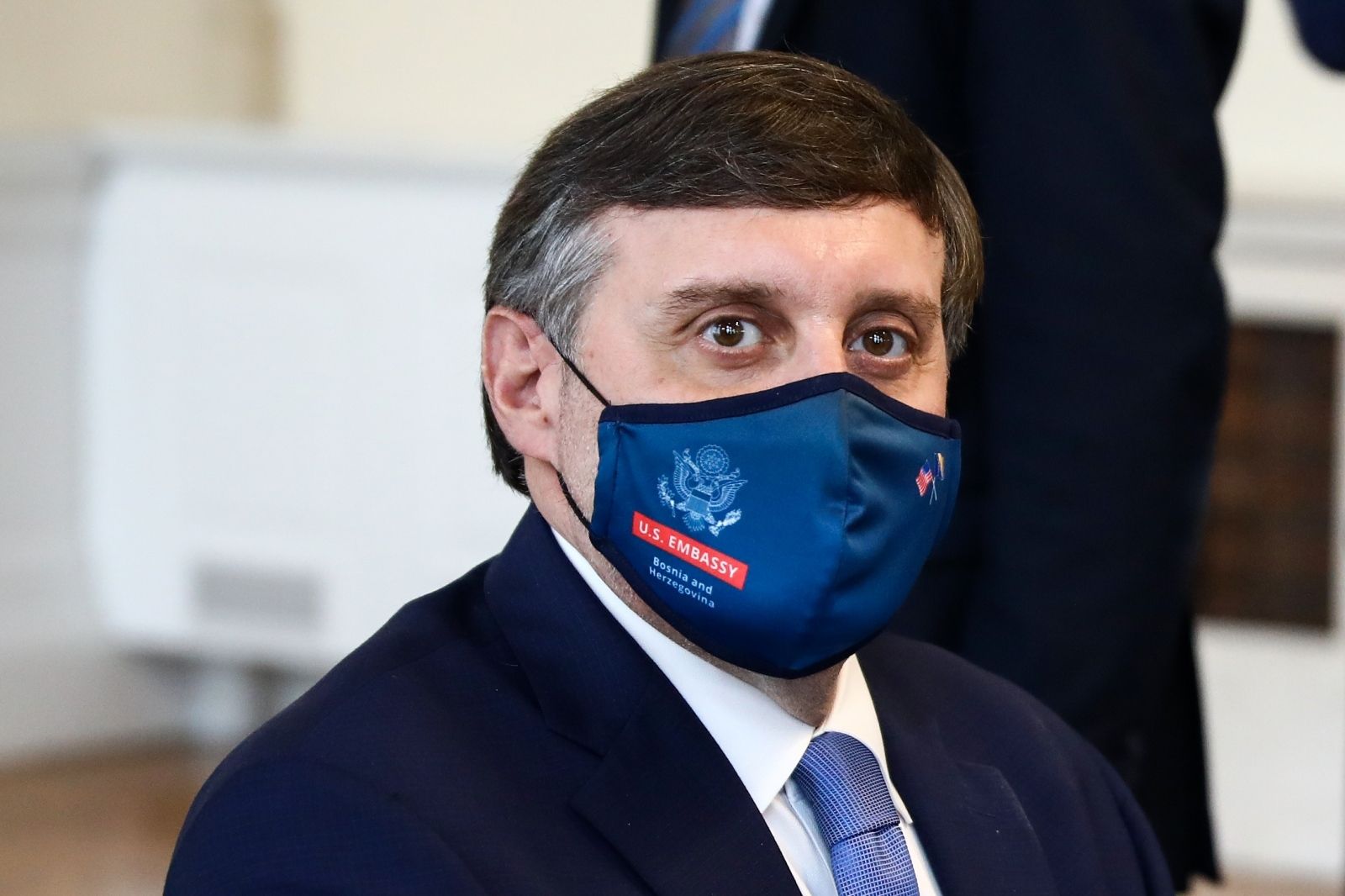 09.09.2020., Sarajevo, Bosna i Hercegovina - Predsjedavajuci Predsjednistva BiH Sefik Dzaferovic i clanovi Predsjednistva BiH Milorad Dodik i Zeljko Komsic primili su zamjenika pomocnika drzavnog tajnika SAD-a Matthewa Palmera. Matthew Palmer
Photo: Armin Durgut/PIXSELL