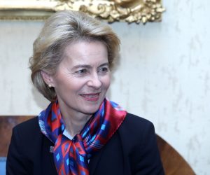 10.01.2020., Zagreb - Predsjednica Europske komisije Ursula von der Leyen na sastanku s predsjednikom Hrvatskog sabora Gordanom Jandrokovicem povodom pocetka predsjedanja Hrvatske Vijecem Europske unije. Photo: Patrik Macek/PIXSELL