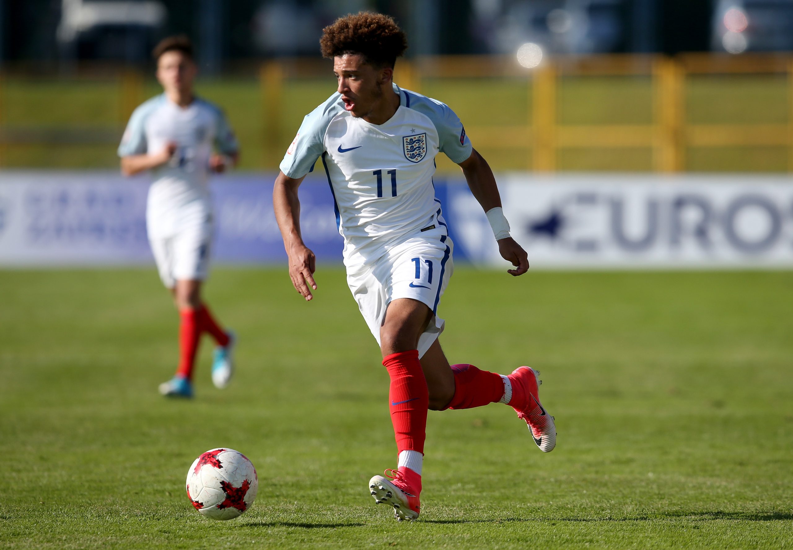 10.05.2017., SRC Zapresic, Zapresic - Europsko nogometno prvenstvo U-17, skupina D, 03. kolo, Engleska - Nizozemska. Jadon Sancho.
Photo: Igor Kralj/PIXSELL