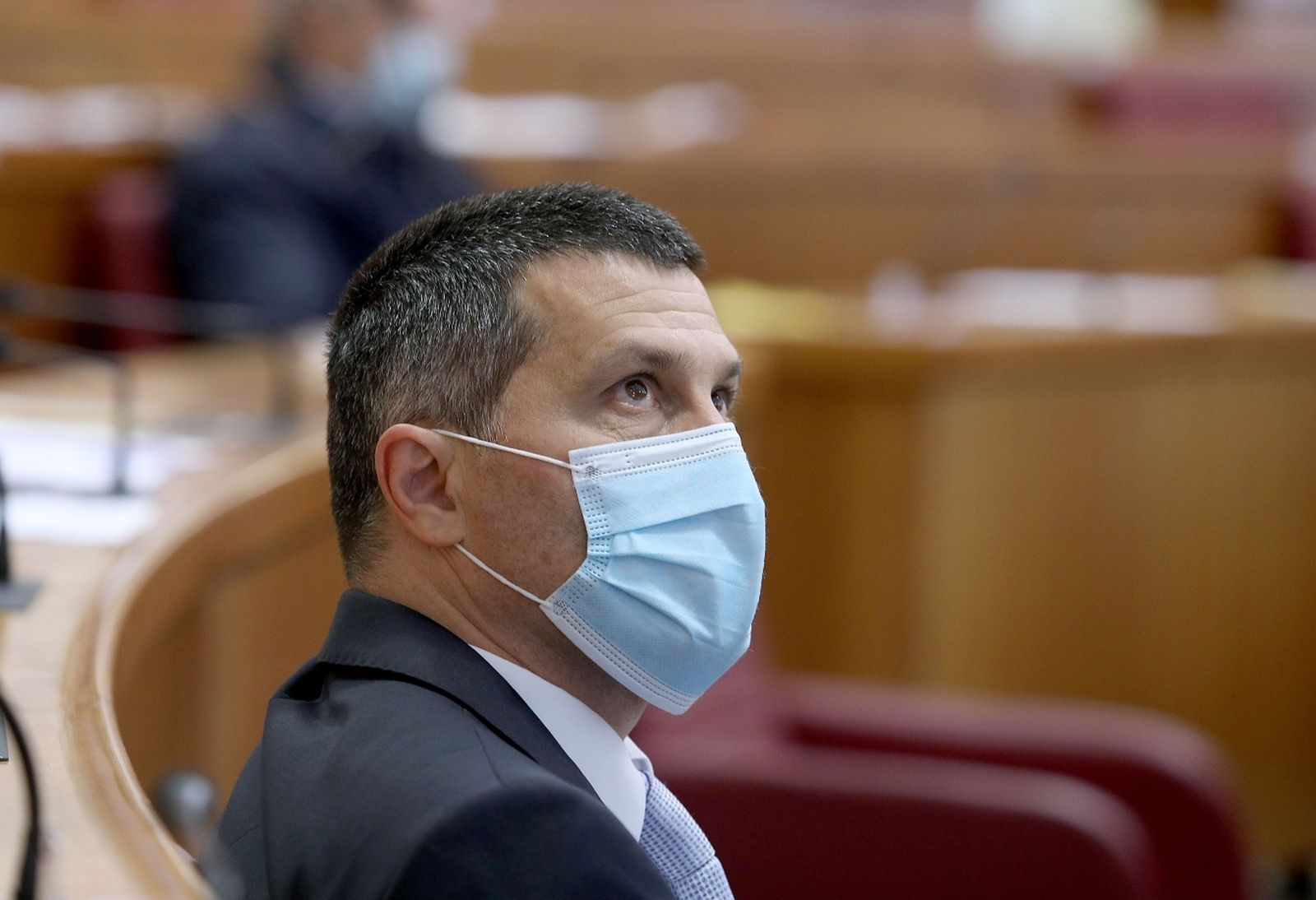 15.04.2021., Zagreb - Sabor je 7. sjednicu nastavio raspravom o izmjenama i dopunama Zakona o provedbi Uredbe (EU) 2016/1011 o indeksima koji se upotrebljavaju kao referentne vrijednosti.
Photo: Patrik Macek/PIXSELL