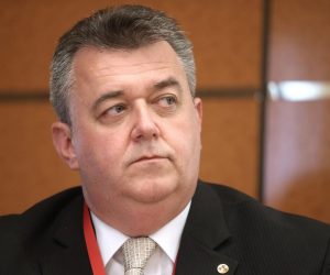 20.04.2018., Zagreb - Hotel Dubrovnik. Konferencija udruge Franak na temu: "Sudska praksa za zastitu potrosaca korisnika financijskih usluga uz osvrt na sadasnje poslovanje hrvatskih banaka".
Photo: Sanjin Strukic/PIXSELL