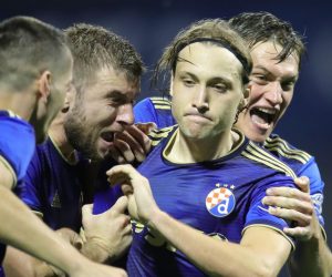20.07.2021., stadion Maksimir, Zagreb - Prva utakmica 2. pretkola UEFA Lige prvaka, GNK Dinamo - Omonoia. Stefan Ristovski, Lovro Majer, Rasmus Lauritsen Photo: Sanjin Strukic/PIXSELL