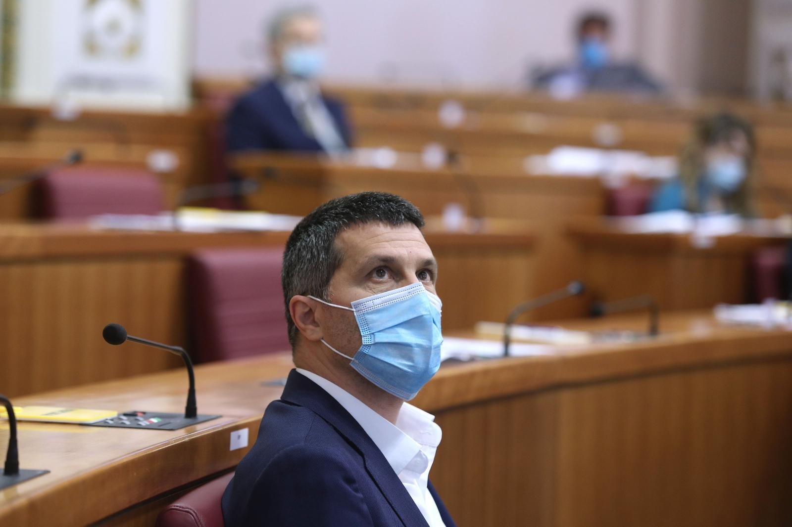 23.03.2021., Zagreb - Sabor je 6. sjednicu nastavio  raspravom o konacnom prijedlogu zakona o osnivanju Sveucilista obrane i sigurnosti. 
Photo: Patrik Macek/PIXSELL