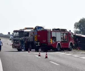 25.07.2021. Slavonski Brod - U slijetanju autobusa kosovskih oznaka na autocesti A3 kod Slavonskog Broda u nedjelju ujutro poginulo nekoliko ljudi dok je nekoliko desetaka ozljedjeeno.

Photo: Ivica Galovic/PIXSELL