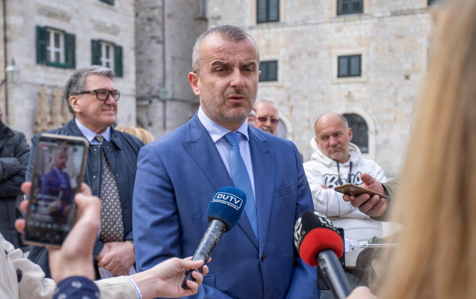 27.03.2021., Dubrovnik - Domovinski pokret predstavio kandidata za zupana Duborvacko-neretvanske zupanije i kandidatkinju za gradonacelnicu Dubrovnika i njihove zamjenike. Glavni tajnik Domovinskog pokreta Dario Zepina Photo: Grgo Jelavic/PIXSELL