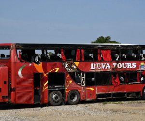 27.07.2021., Slavonski Brod - Autobus u kojem je zivot izgubilo deset putnika, a vise od cetrdeset je ozlijedjeno biti ce podvrgnut dodatnom prometnom vjestacenju. Photo: Ivica Galovic/PIXSELL