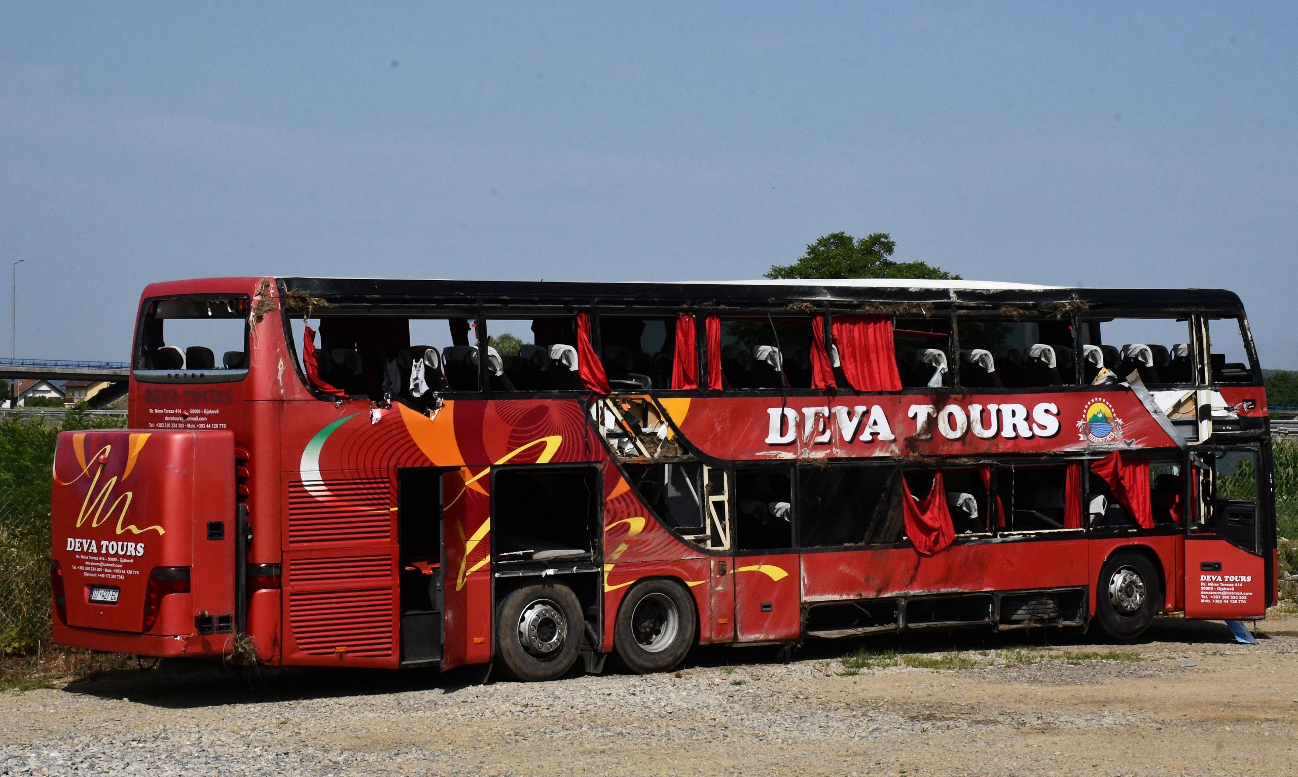 27.07.2021., Slavonski Brod - Autobus u kojem je zivot izgubilo deset putnika, a vise od cetrdeset je ozlijedjeno biti ce podvrgnut dodatnom prometnom vjestacenju. Photo: Ivica Galovic/PIXSELL