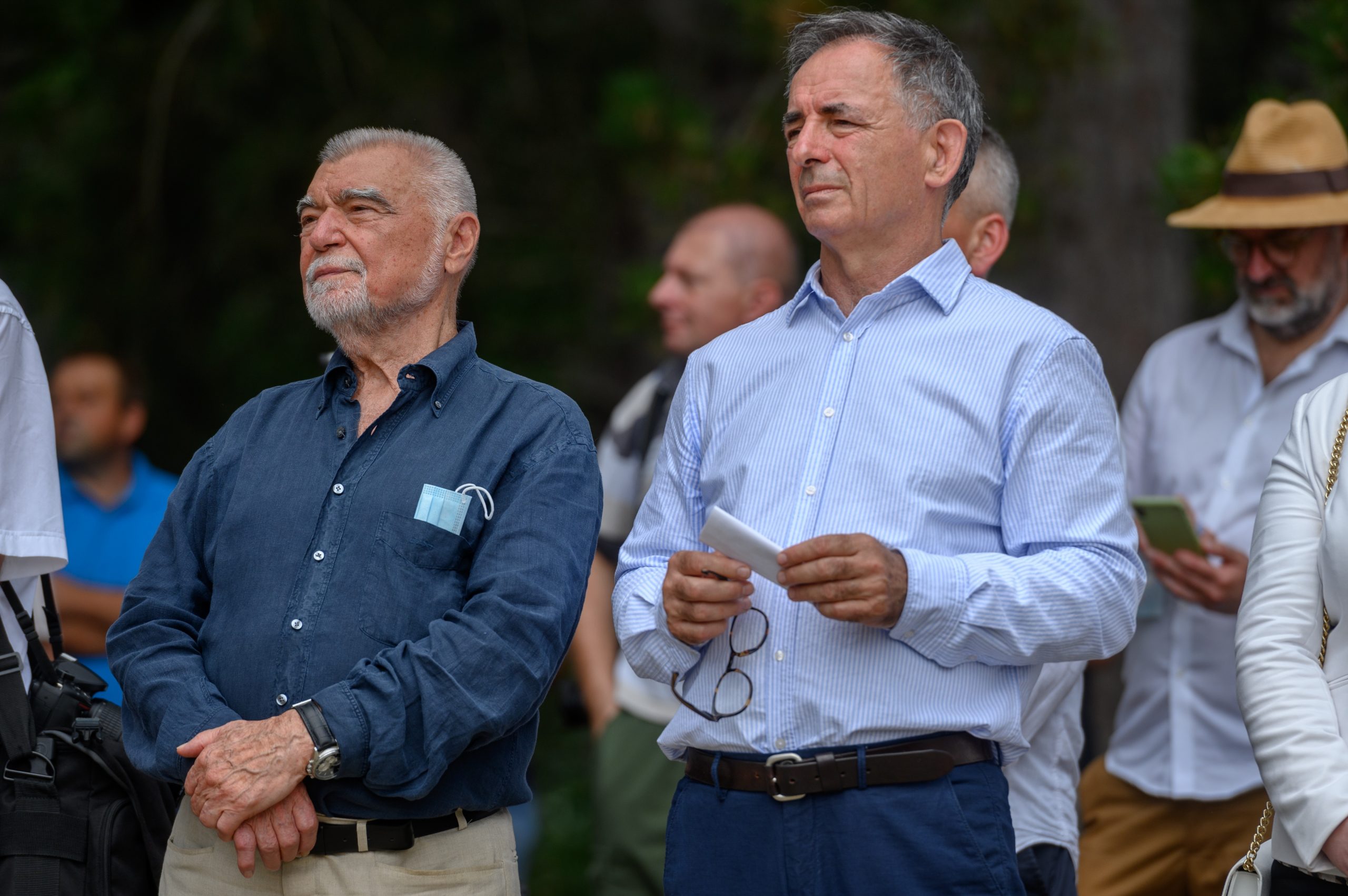 27.07.2021., Srb - U organizaciji Srpskog narodnog vijeca u Srbu je obiljezena 80. obljetnica podizanja ustanka. Stjepan Mesic i Milorad Pupovac. 
Photo: Dino Stanin/PIXSELL