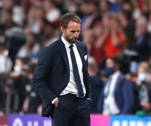 Euro 2020 - Final - Italy v England Soccer Football - Euro 2020 - Final - Italy v England - Wembley Stadium, London, Britain - July 11, 2021 England manager Gareth Southgate reacts Pool via REUTERS/Carl Recine CARL RECINE