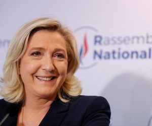 French far right leader Marine Le Pen reacts to the results of regional election, in Nanterre French far-right National Rally (Rassemblement National) party leader Marine Le Pen looks on as she delivers a speech in reaction to the outcomes of the second round of French regional and departmental elections, in Nanterre, near Paris, France June 27, 2021. REUTERS/Sarah Meyssonnier SARAH MEYSSONNIER