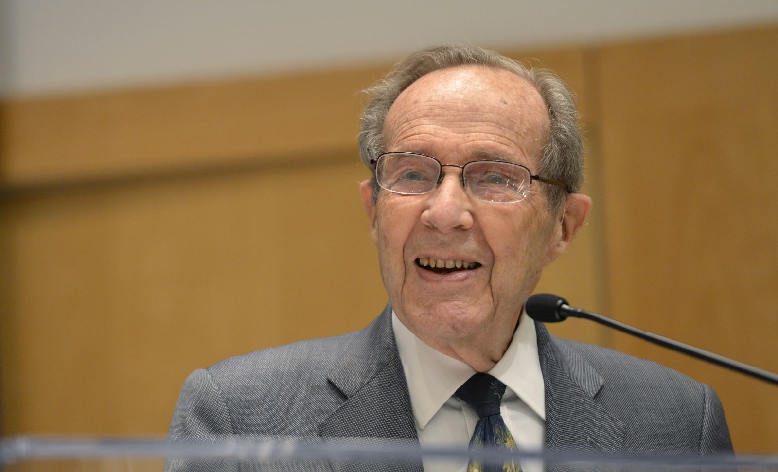 The 19th Secretary of Defense William J. Perry delivers remarks during a ceremony marking the renaming of the William J. Perry Center for Hemispheric Defense Studies in his honor the at the National Defense University at Fort McNair in Washington, D.C., April 2, 2013. (DoD Photo By Glenn Fawcett) (Released)