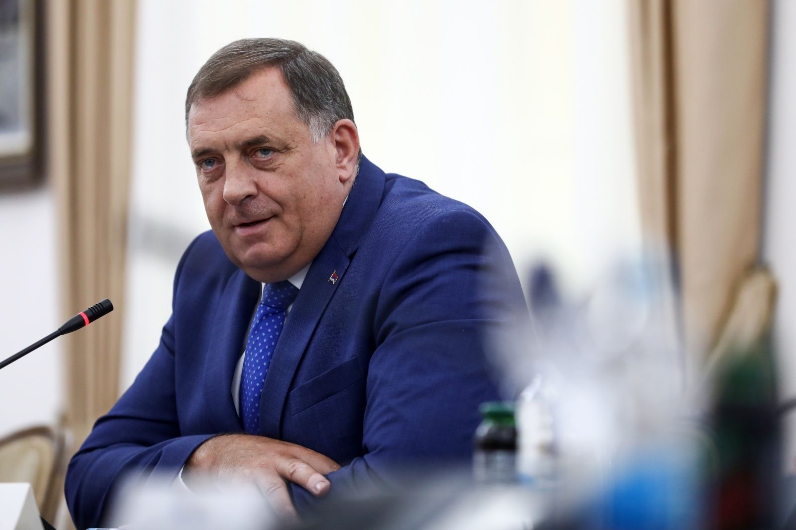 05.07.2021., Sarajevo, Bosna i Hercegovina - Clan Predsjednistva BiH Milorad Dodik primio je u posjetu pomocnika drzavnog sekretara u Kancelariji za Europu i Euroaziju Matthewa Palmera i direktoricu za Zapadnu Europu, Zapadni Balkan, Tursku i Ujedinjeno Kraljevstvo u Europskoj sluzbi za vanjske poslove Angelinu Eichhorst.
Photo: Armin Durgut/PIXSELL