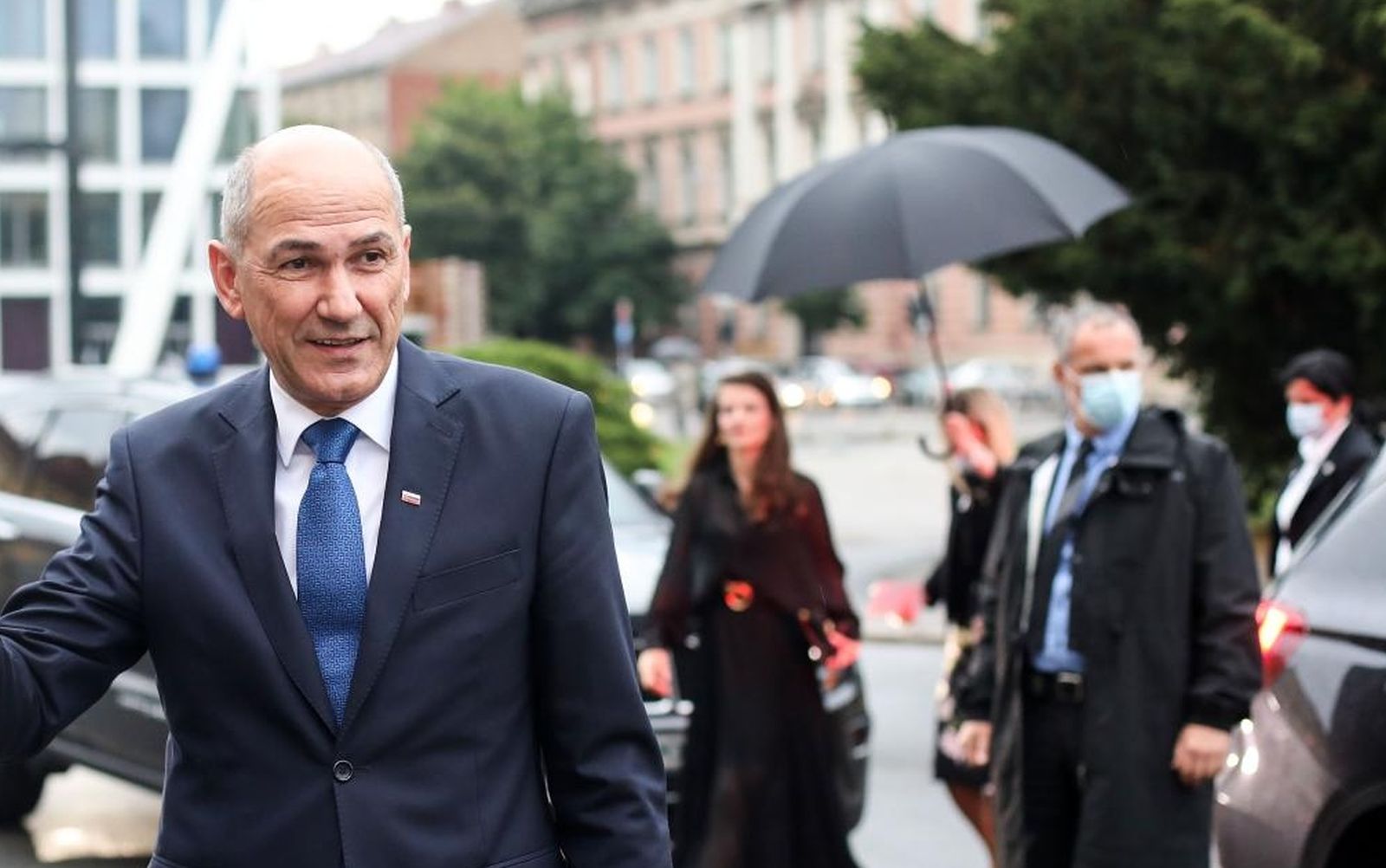 29.05.2021., Zagreb - U Hrvatskom narodnom kazalistu odrzan je svecani koncert povodom Dana drzavnosti. Predsjednik Vlade RH Andrej Plenkovic, slovenski premijer Janez Jansa Photo: Marin Tironi/PIXSELL