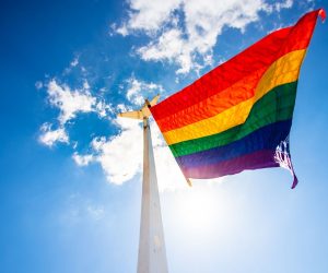 14.06.2021., Split - Pripadnici LGBT zajednice u Splitu jutros su na Matejuski podigli zastavu duginih boja.
Photo: Milan Sabic/PIXSELL