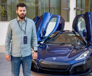 03,06,2021., Dubrovnik, Orasac - Mate Rimac dao je izjavu za medije ispred Vrtova sunca i ispred svoje dvije Nevere: Nevera je serijski auto, otkrili smo finalnu verziju tog auta, koji sad krece u proizvodnju i isporuku kupcima. U sljedecih nekoliko mjeseci zavrsava homologacija. Ono sto je zanimljivo kod auta jest da pomice granice - rekao je Rimac. 
Photo: Grgo Jelavic/PIXSELL