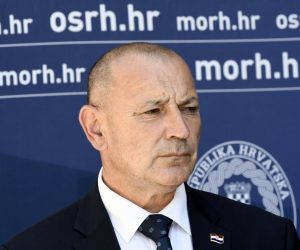 29.06.2021., Petrnja - Nakon sto je u pratnji ministra  Medveda obisao srediste Petrinje, premjer Plenkovic sudjelovao je u radu Stozera civilne zastite za uklanjanje posljedica potresa.
Photo: Nikola Ctuk/PIXSELL